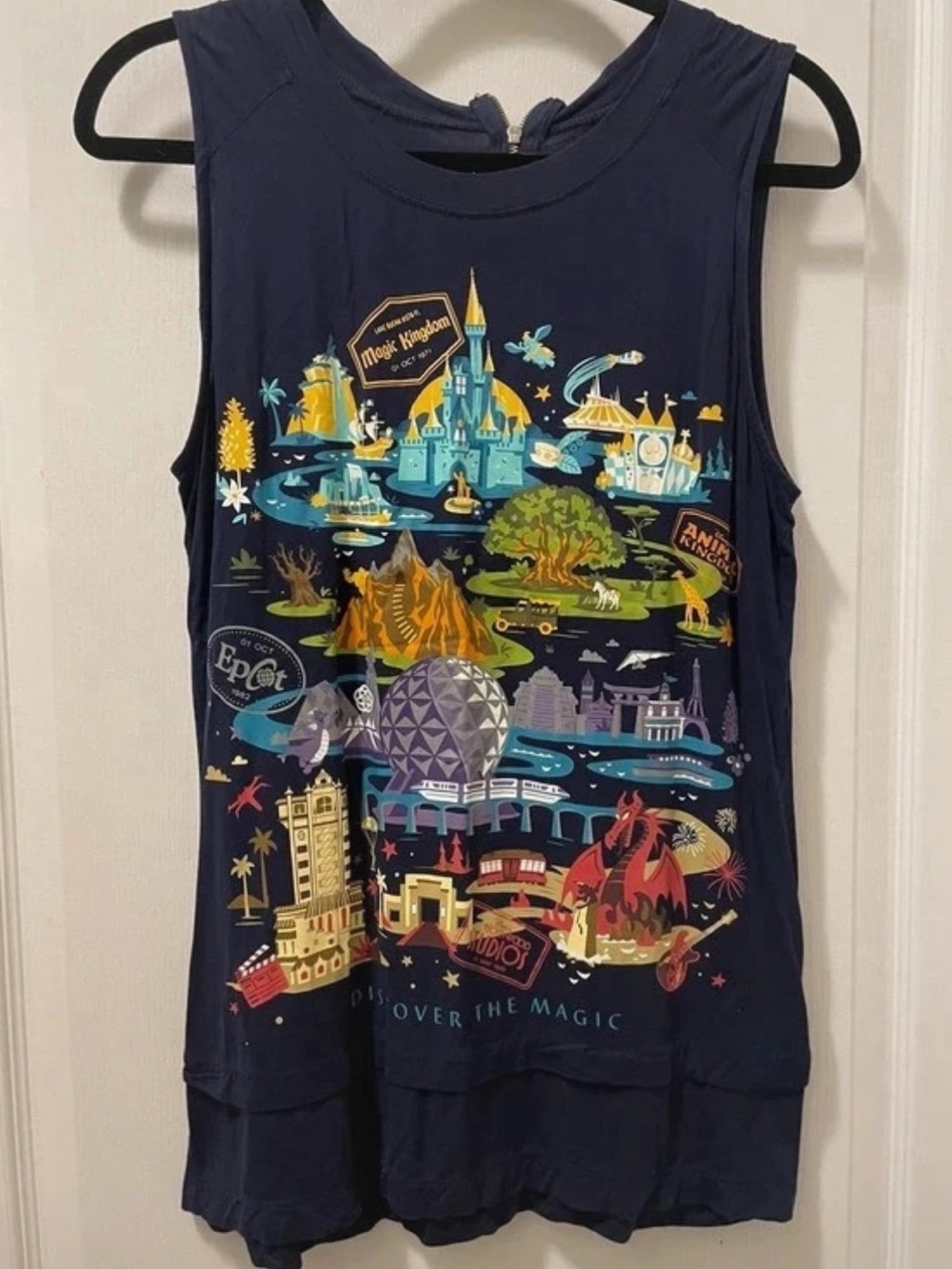 Disney Parks: women’s Navy Graphic Tank Top
